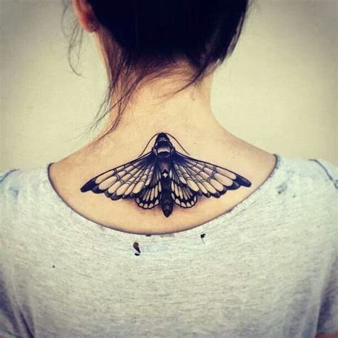 Butterfly Back Of Neck Tattoo Girly Tattoos Tattoos
