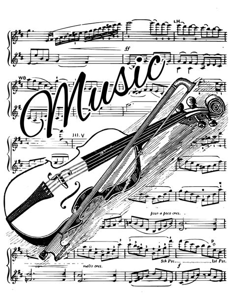 Music Print Sheet Music Art Vintage Sheet Music