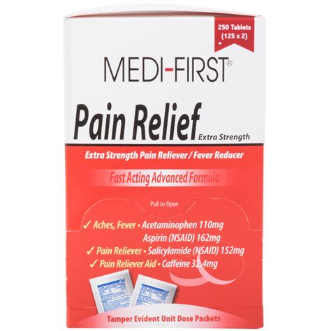 Medi First 81148 Extra Strength Pain Relief Tablets 250box