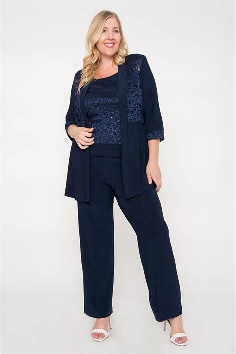 R&M Richards Mother of the Bride Formal Pants Suit Plus ... For women with curves, embrace your body with a stunning, fitted pant suit on your special day.