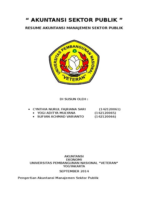 Jenis karya seni tiga dimensi yang dipamerkan terdiri atas…. BAB 2 Resume Akuntansi Manajemen Sektor Publik