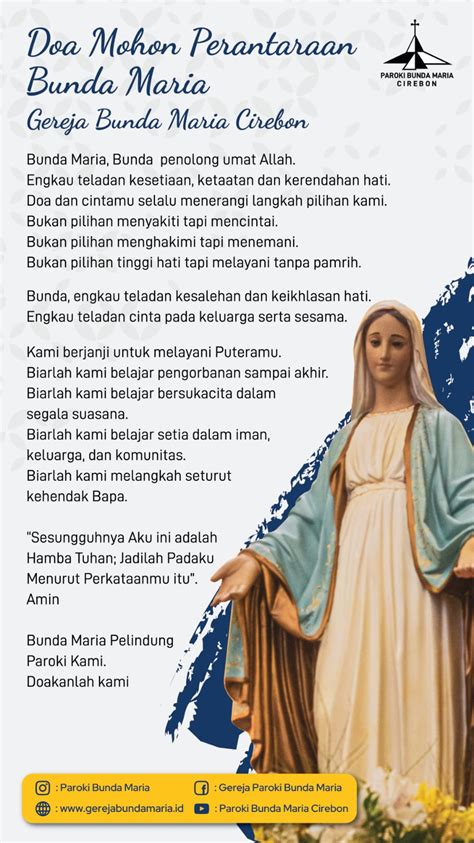 Doa Mohon Perantaran Bunda Maria Gereja Bunda Maria Cirebon