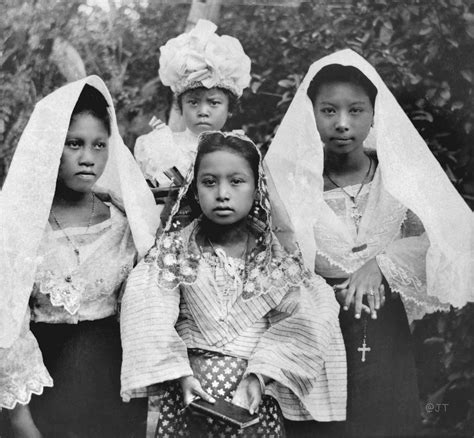 Visayan Girls Cebu Island Philippines Late 19th Or Early 20th