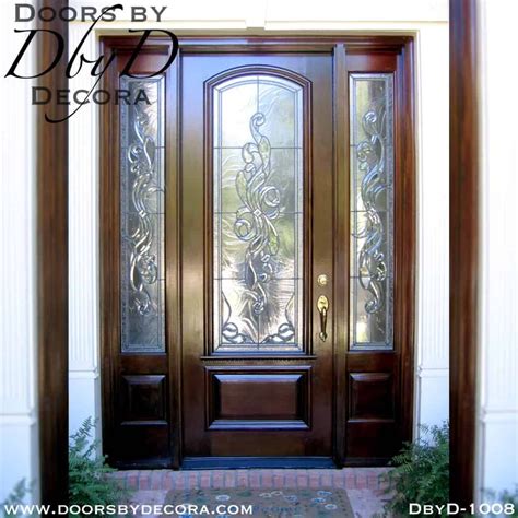 Custom Estate Solid Door Unit Wood Glass Front Entry Doors By Decora In 2020 Leaded Glass