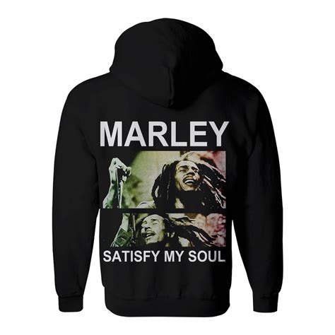 Bob Marley Zip Up Hoodie Satisfy My Soul Bob Marley Hoodie