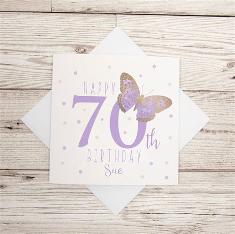Happy 70th Birthday Card Personalised Seventieth Birthday Etsy