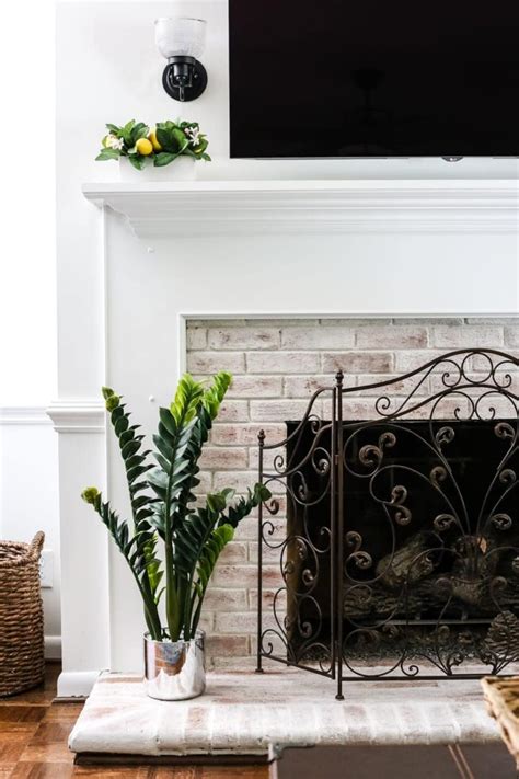 Diy Lime Washed Brick Fireplace Easy Tutorial Blesser House