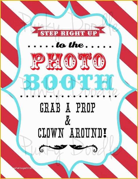Free Printable Photo Booth Sign Template Of Carnival Party Sign Circus