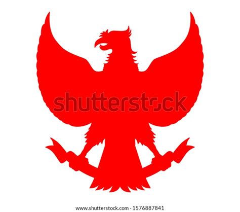 Garuda Pancasila Indonesia Vector Silhouette Red Vector Có Sẵn Miễn
