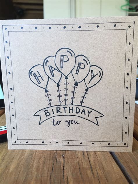 HANDLETTERING Verjaardagskaart Happy Birthday Kaart Birthday Card Drawing Birthday Card