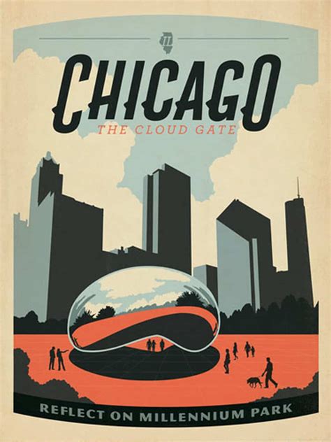 Typified Weather Poster: the first updating paper poster | Chicago poster, Retro travel poster ...