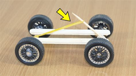 How To Make Rubber Band Powered Car । Diy Toy Car Youtube