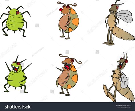 Small Insect Characters Cartoon Bugs Stock Vector Royalty Free