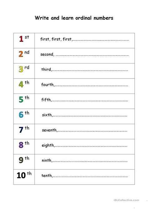 In this free worksheet, students will learn ordinal numbers by coloring scoops of ice cream. 35 Esl Ordinal Numbers Worksheet - Notutahituq Worksheet ...