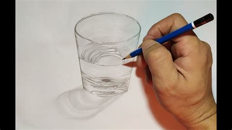 Gambar Model Lukisan Gelas Pensil Menggambar 3 Dimensi Gelas Dengan Air Bening Youtube