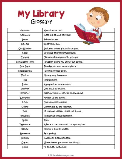 Library Glossary