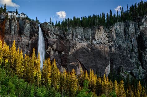 Mountains Waterfalls Forest Usa Colorado Cliff Wallpaper 2048x1362