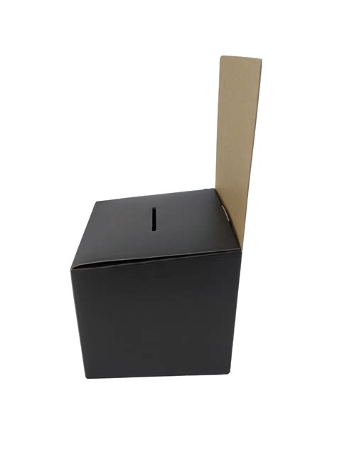 10pk Black Small Mini Raffle Ticket Cardboard Box 6x6x12 Tip Box 15069