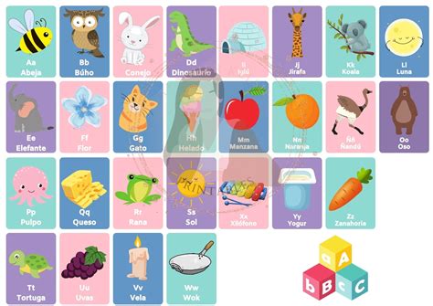 Spanish Alphabet Flashcards For Children Etsy Australia