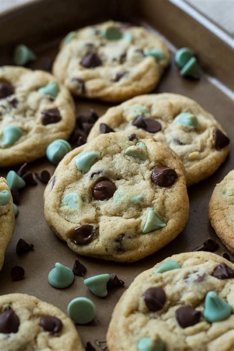 Mint Chocolate Chip Cookies - Chocolate With Grace