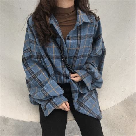 Aesthetic Soft Vintage Plaid Shirt Cosmique Studio