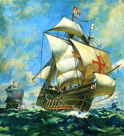 Christopher Columbus Sailing Ships Exploration Great Age Of Discovery