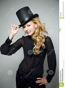 Laughing, Blond, Girl, With, Top, Hat, Stock, Photos