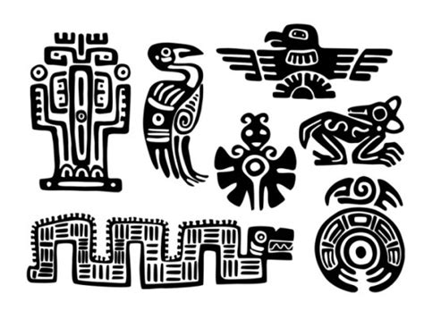Conjunto De Azteca Maya Tatuajes Temporales Elegir Su Fav Etsy Mayan Art Mayan Symbols