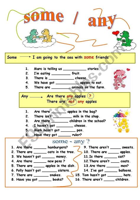 A An Some Any / Some or any interactive and downloadable worksheet. You ...