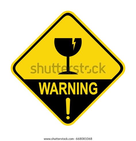 Warning Broken Glass Sign Symbol Vector De Stock Libre De Regal As