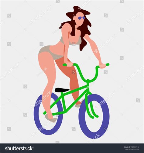 Ilustrasi Stok Drawing Naked Girl Bikini On Bicycle My Xxx Hot Girl