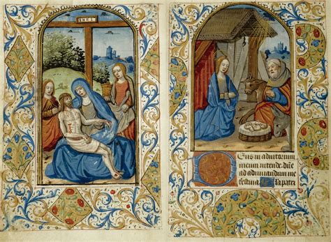 Illuminated Manuscript ~ The Nativity And The Crucifixion Illuminated