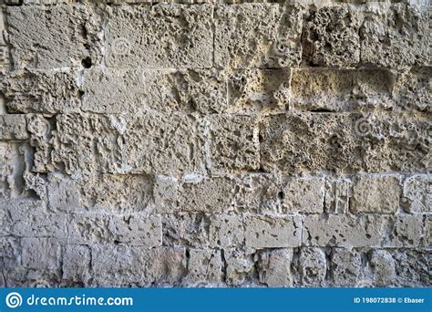 Old Castle Wall Made Out Of Limestone Stock Photo Image Of Closeup