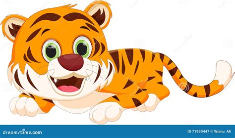 动画片逗人喜爱的老虎 向量例证 插画 包括有 例证 图象 生物 毛皮 眼睛 森林 毛茸 似猫 71990447