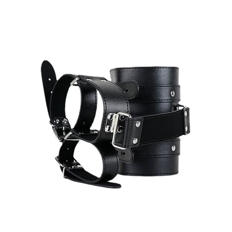 Sm Pu Leather Bondage Wrist Cuffs Arm Binder Armbinder Restraints Arms Behind Back Accessories