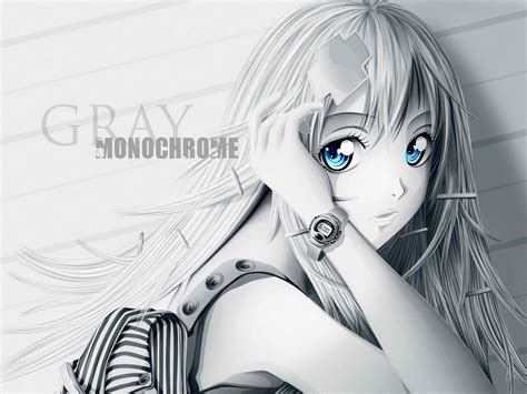 Cute Anime Girl Blue Eyes Gray Hd Wallpaper Love