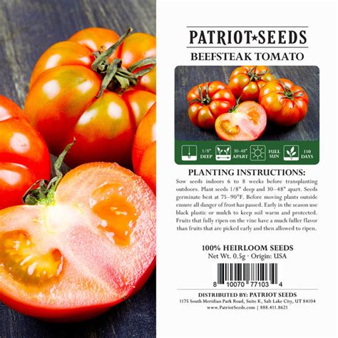 Heirloom Beefsteak Tomato Seeds 5g By Patriot Seeds