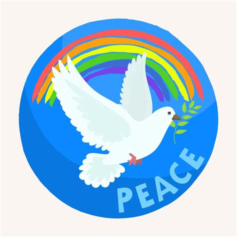 Peace Day White Pigeon With Rainbow In Sky 2397074 Vector Art At Vecteezy