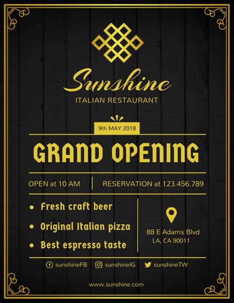 Grand Opening Restaurant Poster