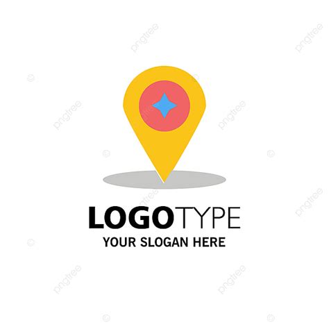 Gambar Peta Kompas Navigasi Templat Logo Lokasi Bisnis Datar