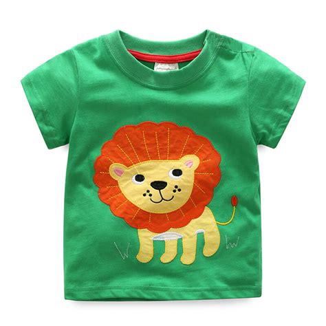 Fine Cute Animal Pattern Boys Toddler Kids Short Sleeve Cotton T Shirt