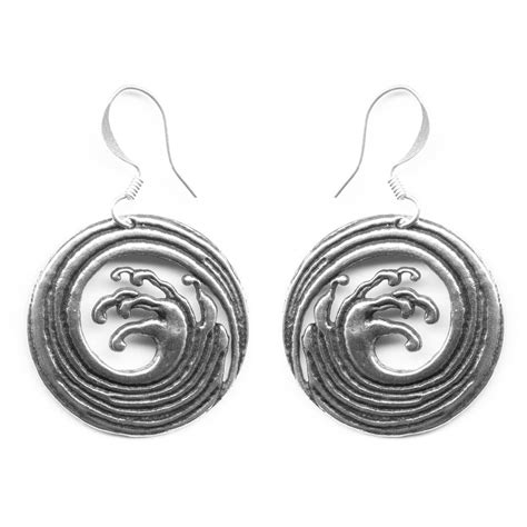 Oberon Design Britannia Metal Jewelry Earrings Wave