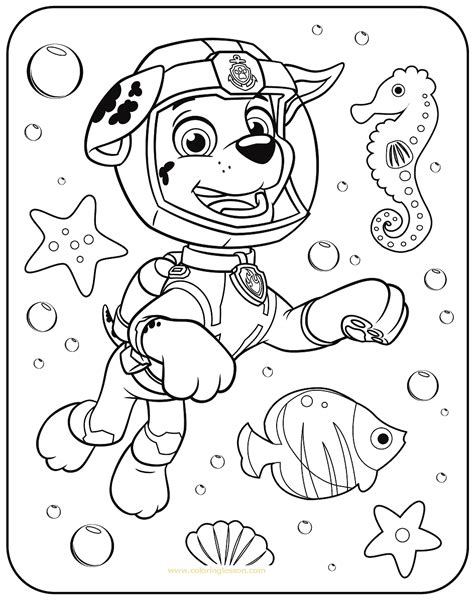 Marshall Paw Patrol Coloring Lesson Kids Coloring Page Coloring