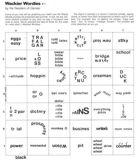 Wacky Wordies 57 Answers Printable James Crossword Puzzles