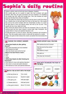 Daily Routine Worksheet For Adults
