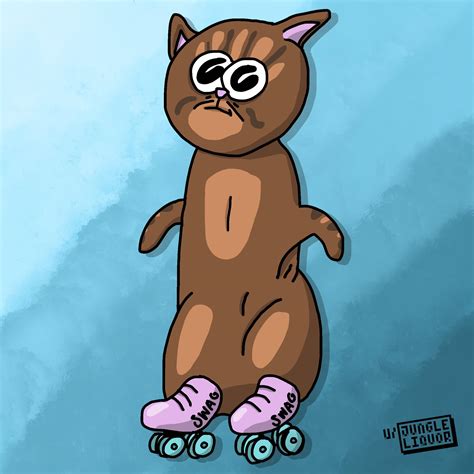 Roller Skating Cat Rfreedrawings