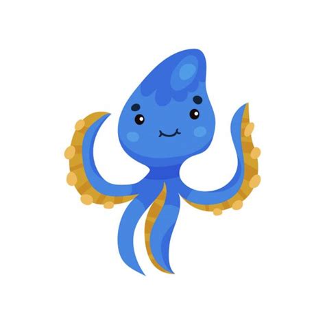 Cute Blue Octopus Cartoon Smiling — Stock Vector © Starlight789 32937611