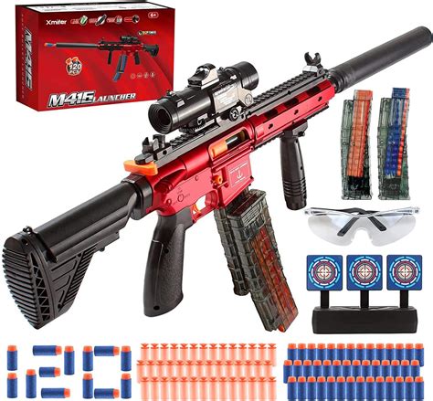 Automatic Toy Guns For Nerf Guns M416 Auto Manual Toy Foam Blaster And Gun With 120 Darts