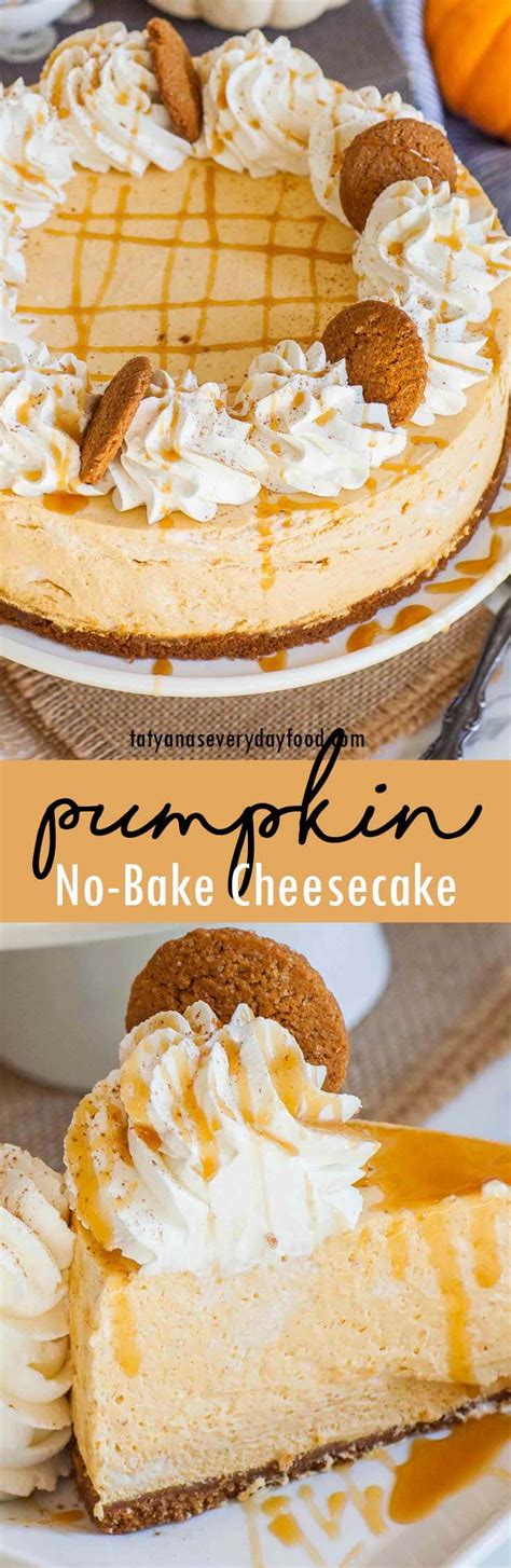 no bake pumpkin cheesecake with ginger snap crust video tatyanas everyday food