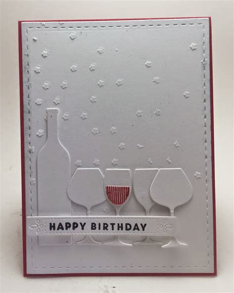 Homemade Cards By Erin Happy Birthday Wine Glasses Card